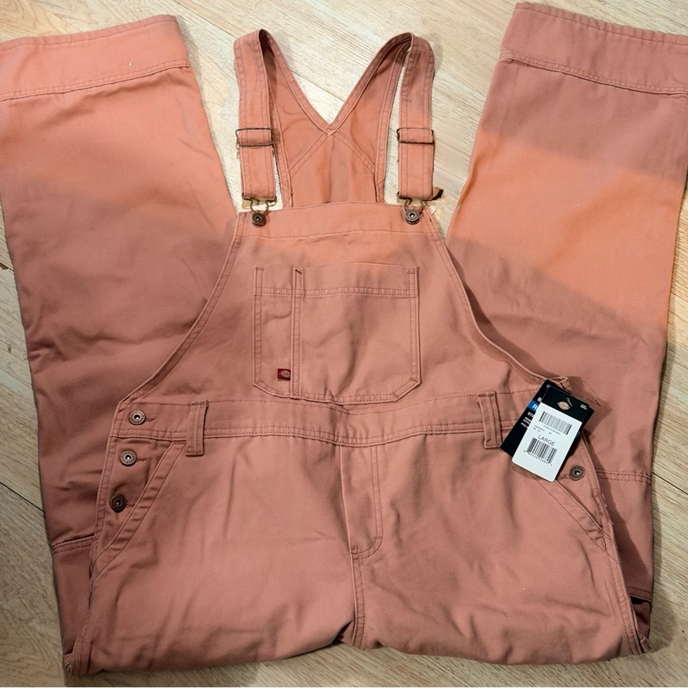 Dickies Rose Pink Canvas Bib Overalls